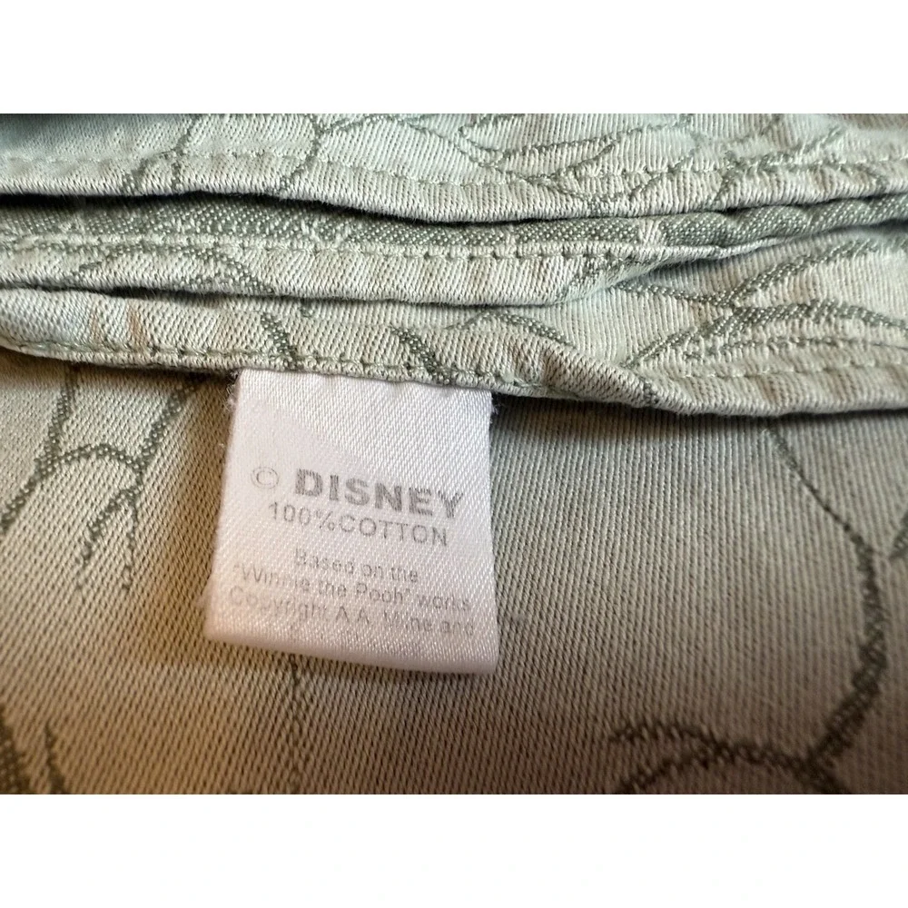 Vtg Disney 100 Acre Wood Winnie the Pooh Friends Sage Green Table‎ Cloth Napkins